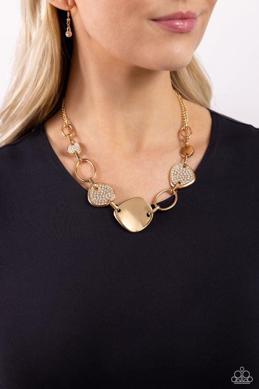 Paparazzi Accessories - Asymmetrical Attention - Gold Necklace