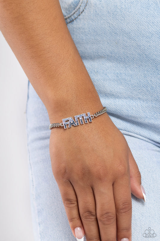 Paparazzi Accessories - Faithful Finish - Blue Bracelet