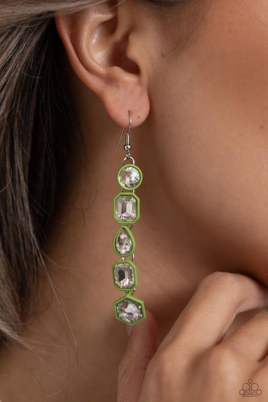 Paparazzi Accessories - Developing Dignity - Green Earring