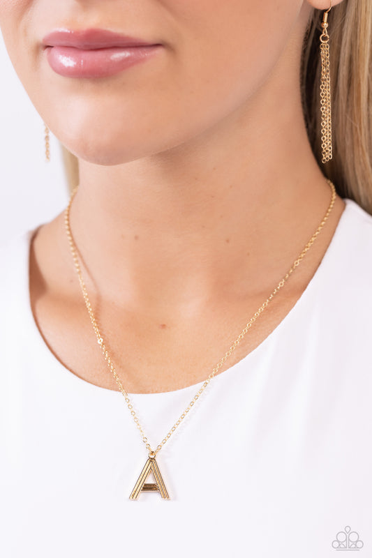 Paparazzi Accessories - Leave Your Initials - Gold - A Necklace