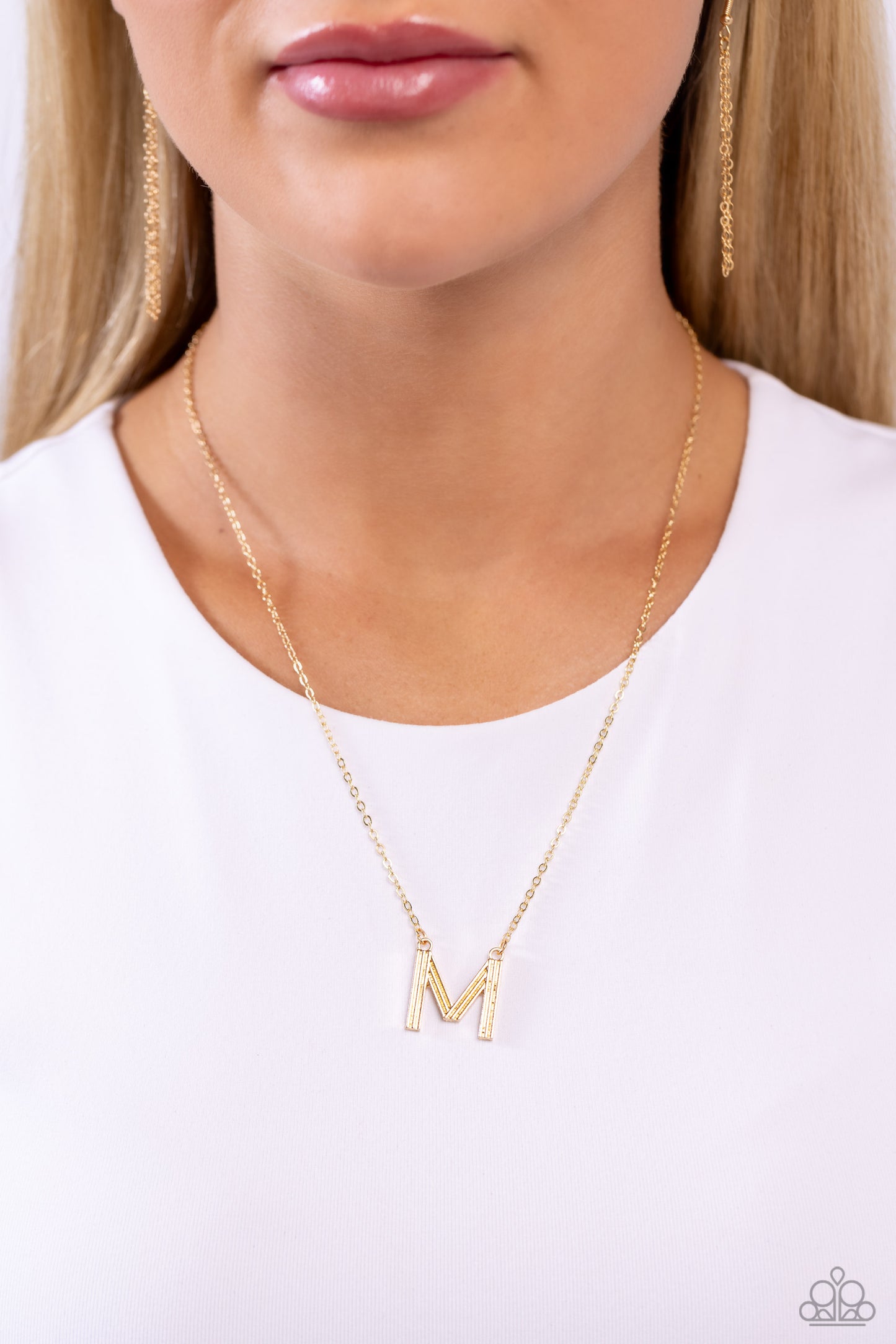 Paparazzi Accessories - Leave Your Initials - Gold - M Necklace