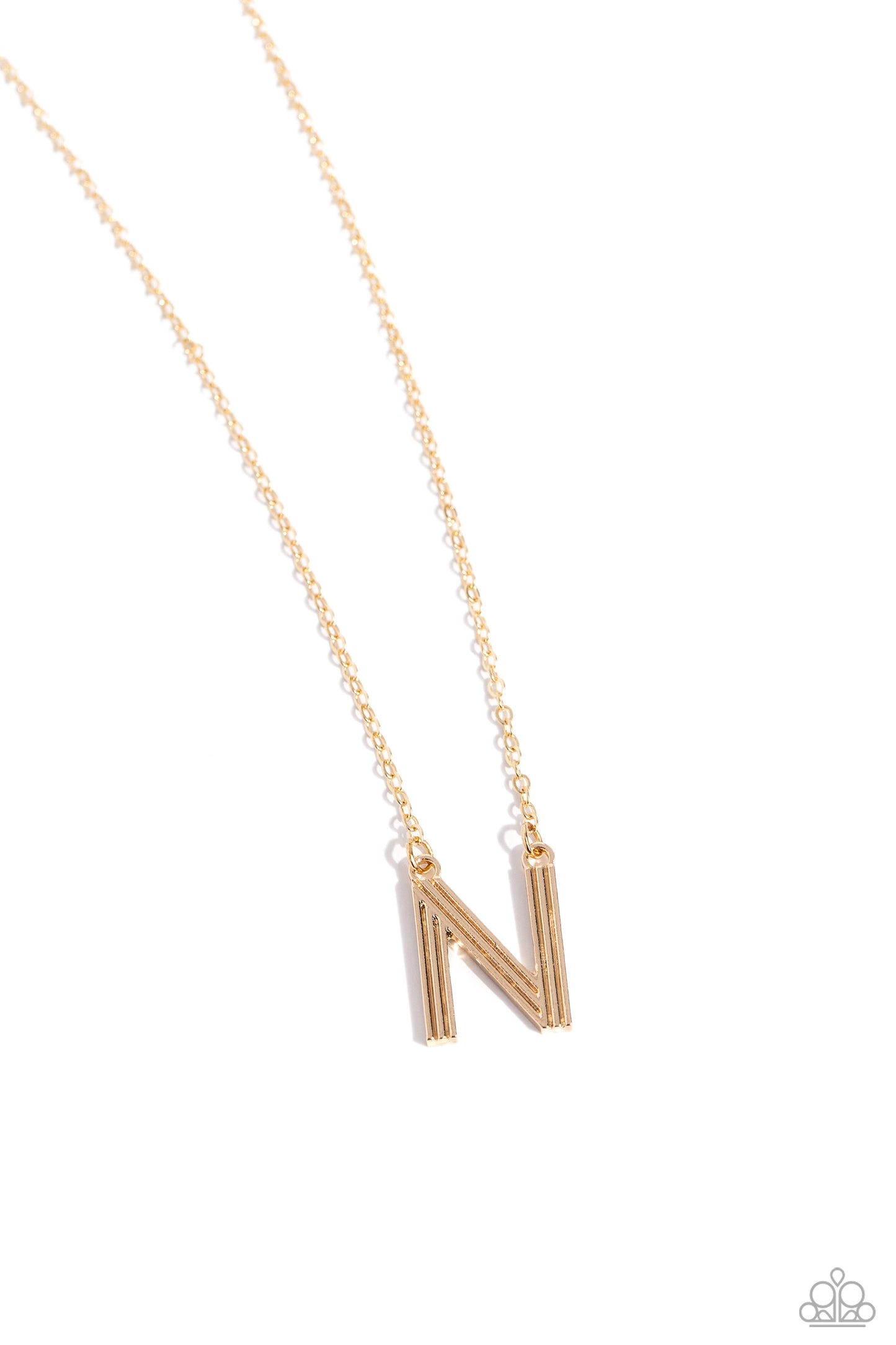 Paparazzi Accessories - Leave Your Initials - Gold - N Necklace