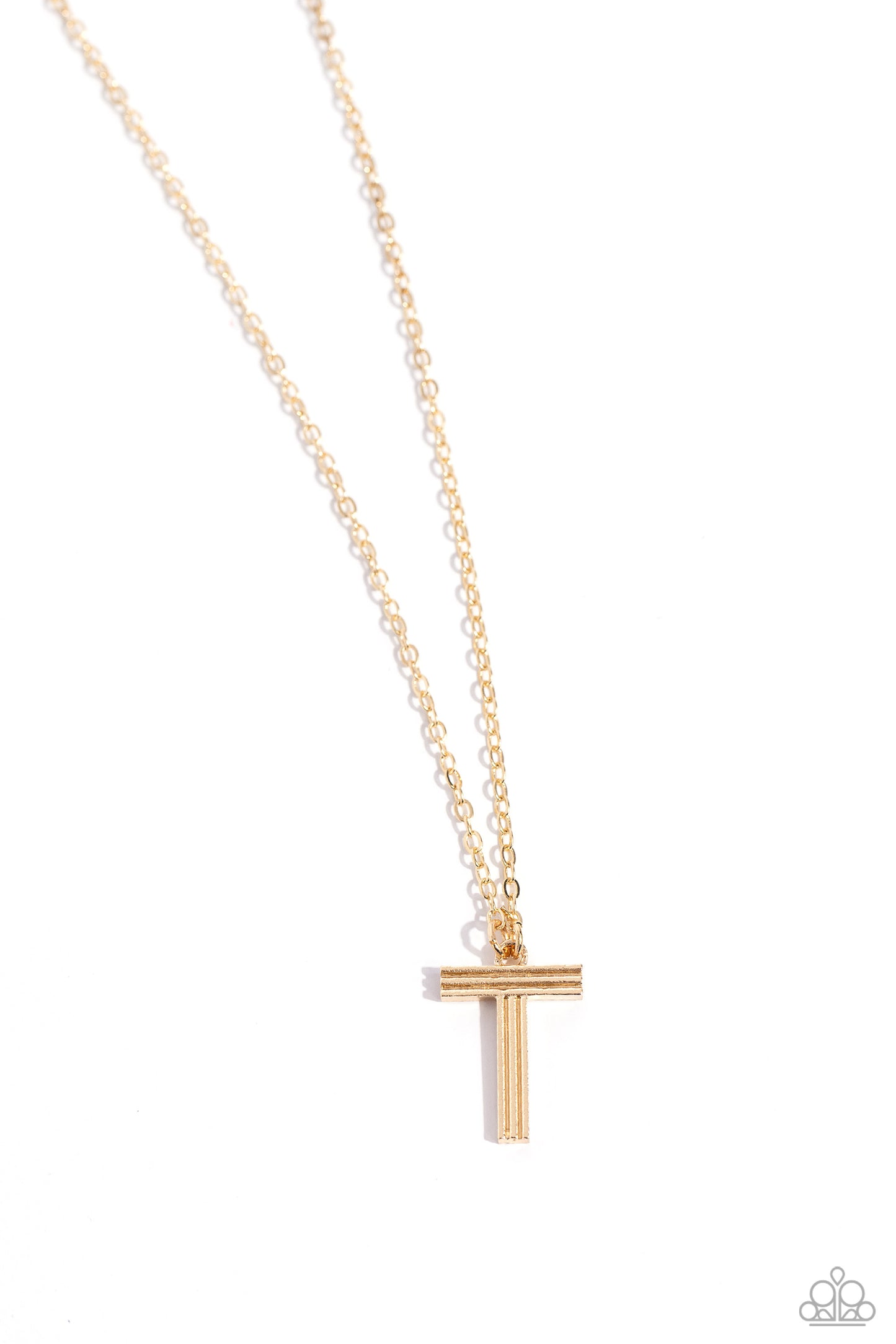 Paparazzi Accessories - Leave Your Initials - Gold - T Necklace