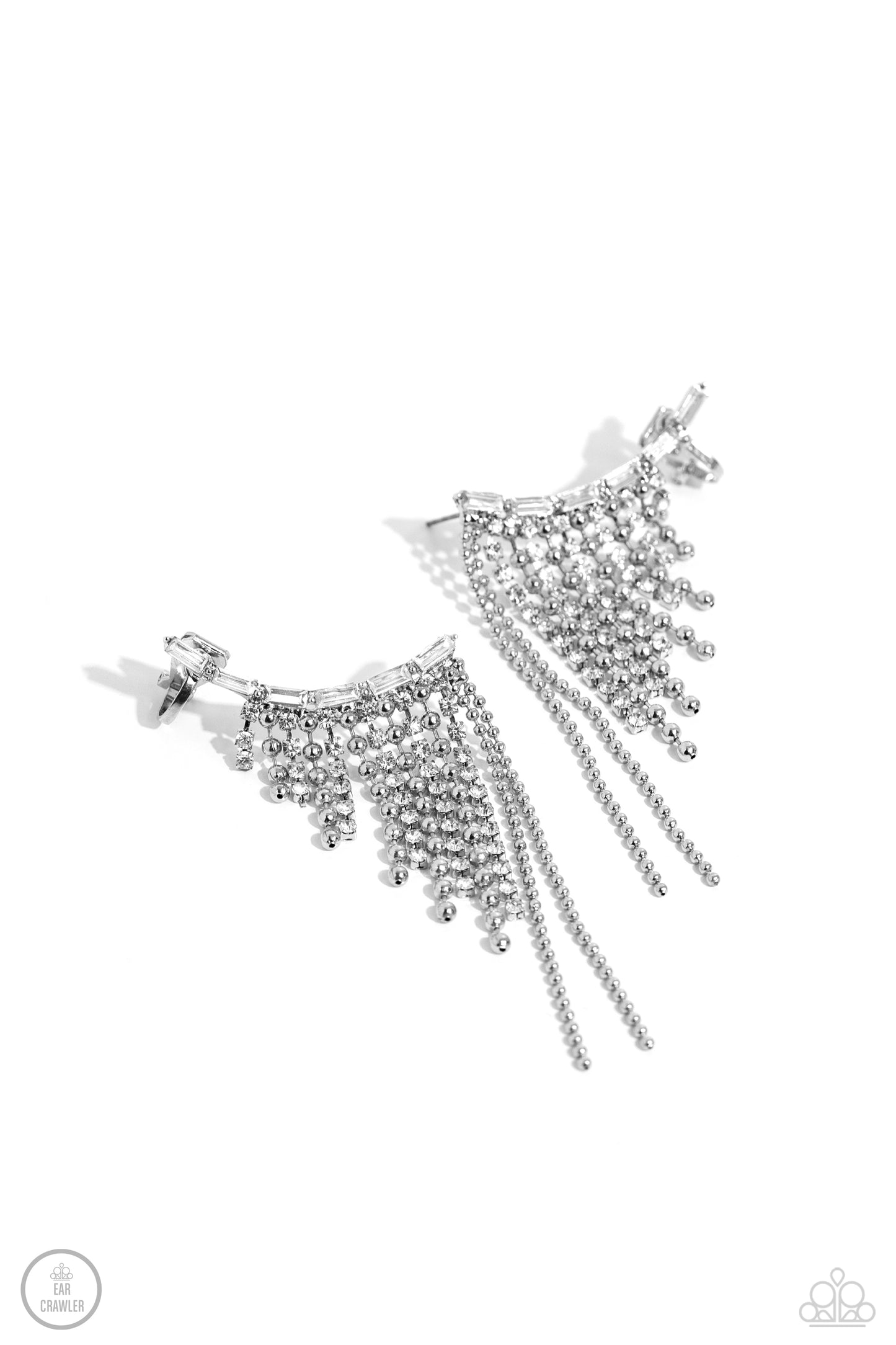 Paparazzi Accessories-Tapered Tease - White Earring