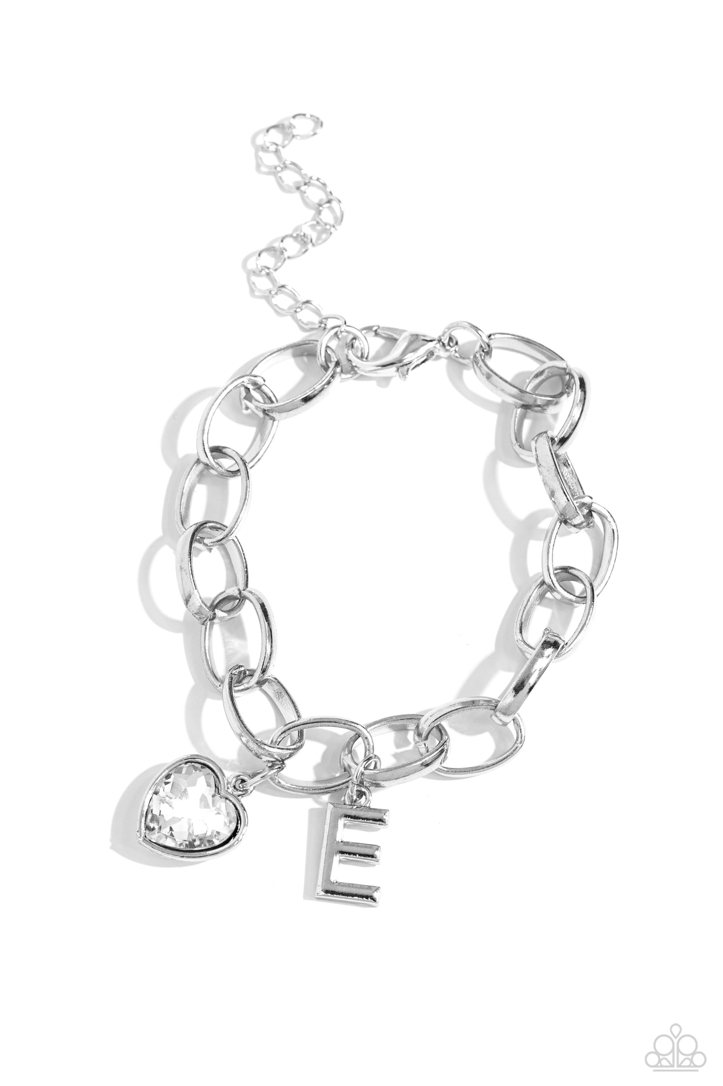 Paparazzi Accessories - Guess Now Its INITIAL - White - E Bracelet