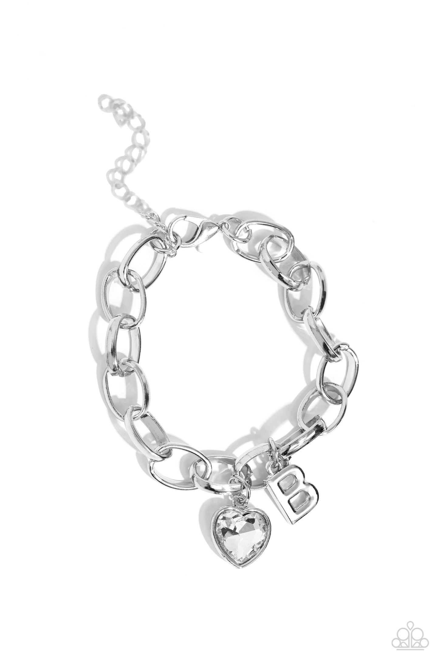 Paparazzi Accessories - Guess Now Its INITIAL - White - B Bracelet